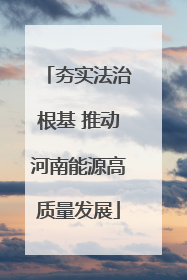 夯实法治根基 推动河南能源高质量发展