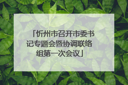 忻州市召开市委书记专题会暨协调联络组第一次会议