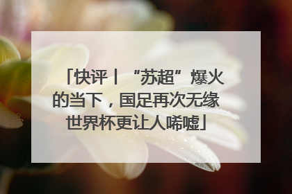 快评丨“苏超”爆火的当下，国足再次无缘世界杯更让人唏嘘