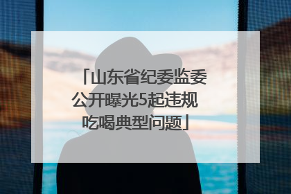 山东省纪委监委公开曝光5起违规吃喝典型问题