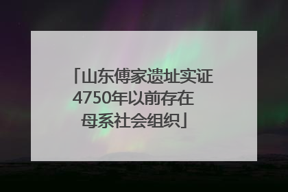 山东傅家遗址实证4750年以前存在母系社会组织