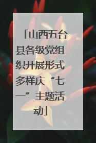 山西五台县各级党组织开展形式多样庆“七一”主题活动