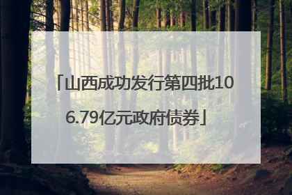 山西成功发行第四批106.79亿元政府债券