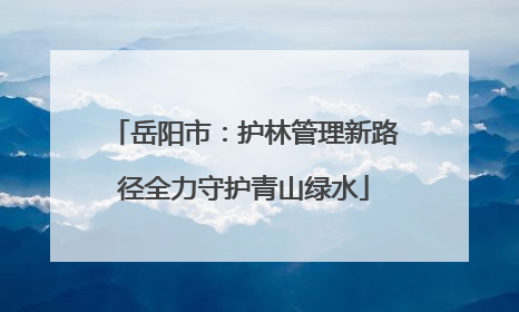 岳阳市：护林管理新路径全力守护青山绿水