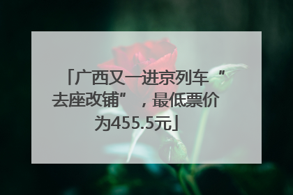 广西又一进京列车“去座改铺”，最低票价为455.5元