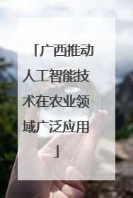 广西推动人工智能技术在农业领域广泛应用
