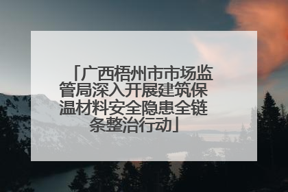 广西梧州市市场监管局深入开展建筑保温材料安全隐患全链条整治行动