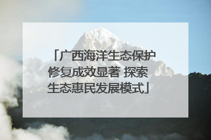 广西海洋生态保护修复成效显著 探索生态惠民发展模式