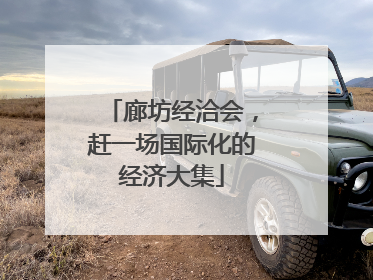廊坊经洽会，赶一场国际化的经济大集