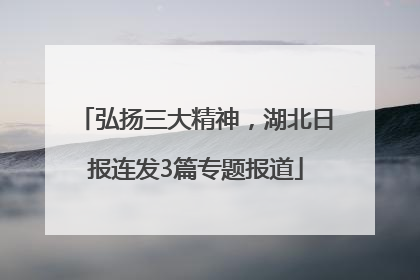 弘扬三大精神，湖北日报连发3篇专题报道