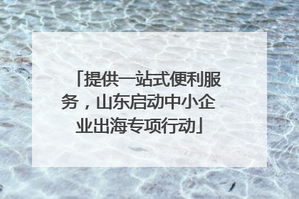 提供一站式便利服务，山东启动中小企业出海专项行动