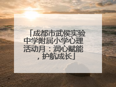 成都市武侯实验中学附属小学心理活动月：润心赋能，护航成长
