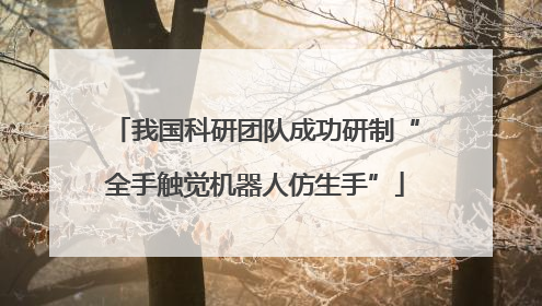 我国科研团队成功研制“全手触觉机器人仿生手”