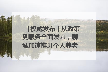 权威发布｜从政策到服务全面发力，聊城加速推进个人养老金制度落地