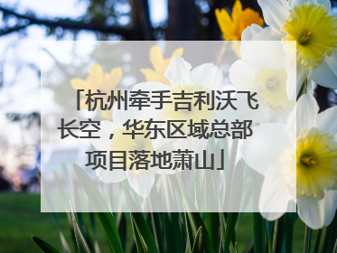 杭州牵手吉利沃飞长空，华东区域总部项目落地萧山