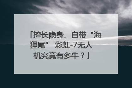 擅长隐身、自带“海狸尾” 彩虹-7无人机究竟有多牛？