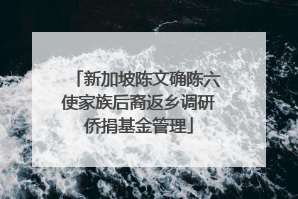 新加坡陈文确陈六使家族后裔返乡调研侨捐基金管理