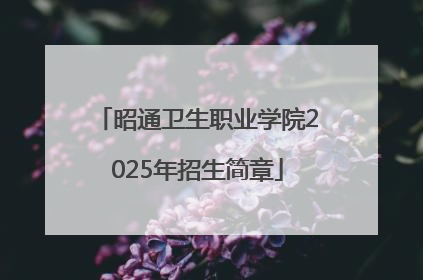 昭通卫生职业学院2025年招生简章