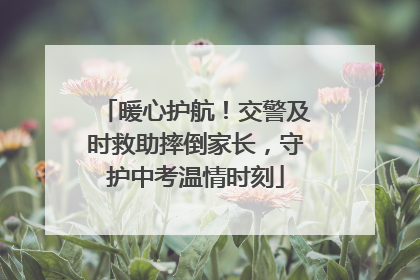 暖心护航！交警及时救助摔倒家长，守护中考温情时刻