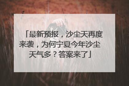 最新预报，沙尘天再度来袭，为何宁夏今年沙尘天气多？答案来了