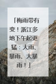 梅雨带有变！浙江多地下午起更猛：大雨、暴雨、大暴雨！