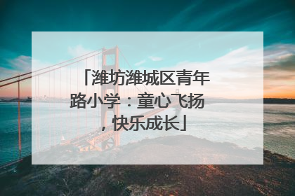 潍坊潍城区青年路小学：童心飞扬，快乐成长