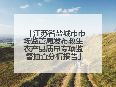 江苏省盐城市市场监管局发布救生衣产品质量专项监督抽查分析报告