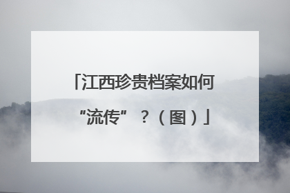 江西珍贵档案如何“流传”？（图）