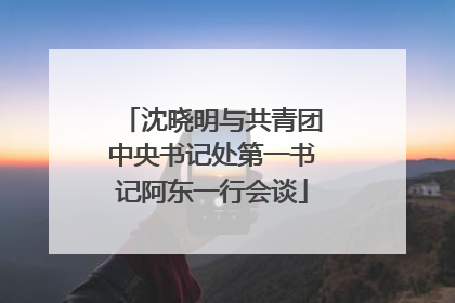 沈晓明与共青团中央书记处第一书记阿东一行会谈