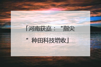 河南获嘉：“指尖”种田科技增收