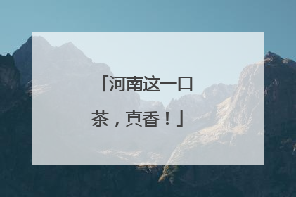 河南这一口茶，真香！