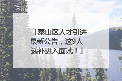 泰山区人才引进最新公告，这9人递补进入面试！