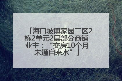 海口坡博家园二区2栋2单元2层部分商铺业主：“交房10个月未通自来水”