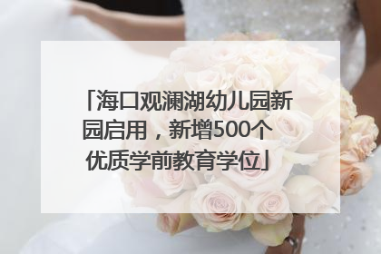 海口观澜湖幼儿园新园启用，新增500个优质学前教育学位