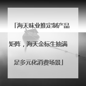 海天味业推定制产品矩阵，海天金标生抽满足多元化消费场景