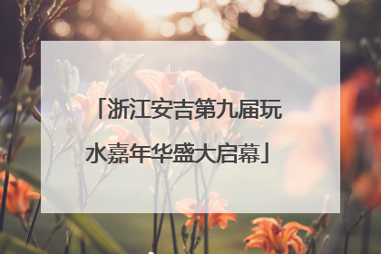 浙江安吉第九届玩水嘉年华盛大启幕