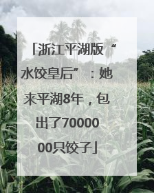 浙江平湖版“水饺皇后”：她来平湖8年，包出了7000000只饺子