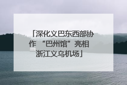 深化义巴东西部协作 “巴州馆”亮相浙江义乌机场