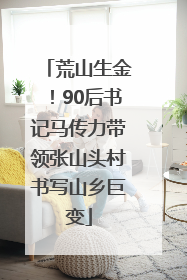 荒山生金！90后书记马传力带领张山头村书写山乡巨变