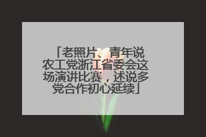老照片、青年说 农工党浙江省委会这场演讲比赛，述说多党合作初心延续