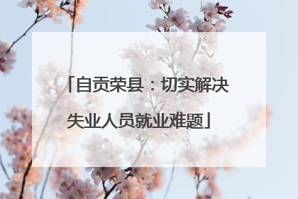 自贡荣县：切实解决失业人员就业难题