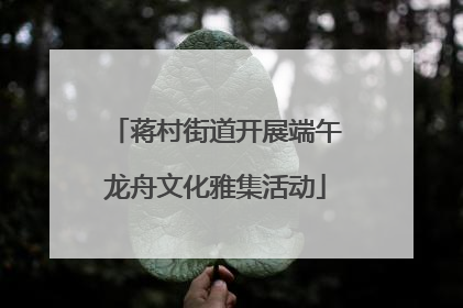 蒋村街道开展端午龙舟文化雅集活动