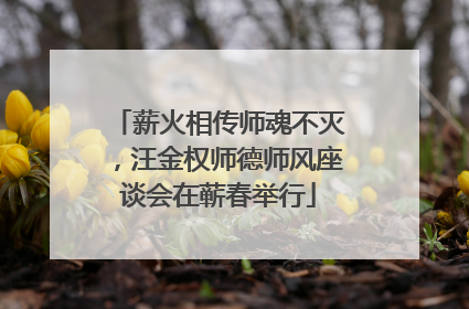 薪火相传师魂不灭，汪金权师德师风座谈会在蕲春举行