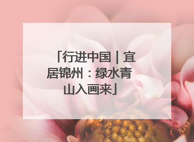 行进中国｜宜居锦州：绿水青山入画来