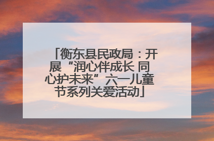 衡东县民政局：开展“润心伴成长 同心护未来”六一儿童节系列关爱活动