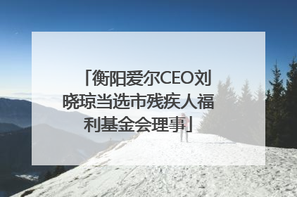 衡阳爱尔CEO刘晓琼当选市残疾人福利基金会理事