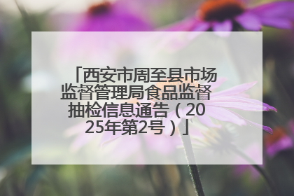 西安市周至县市场监督管理局食品监督抽检信息通告（2025年第2号）