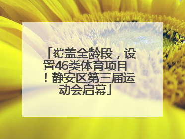 覆盖全龄段，设置46类体育项目！静安区第三届运动会启幕