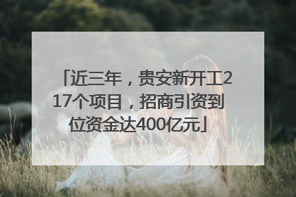 近三年，贵安新开工217个项目，招商引资到位资金达400亿元