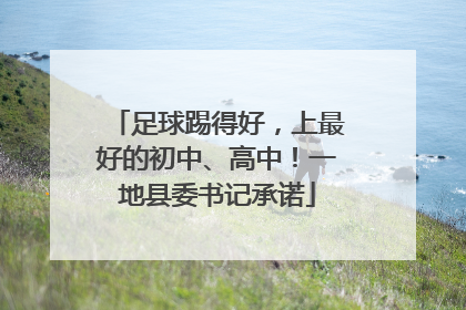 足球踢得好，上最好的初中、高中！一地县委书记承诺